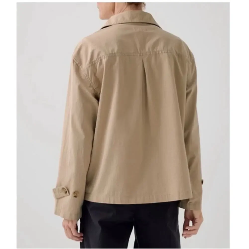 Pact Women’s Medium Boulevard Brushed Twill Double Breasted Light Jacket Cotton